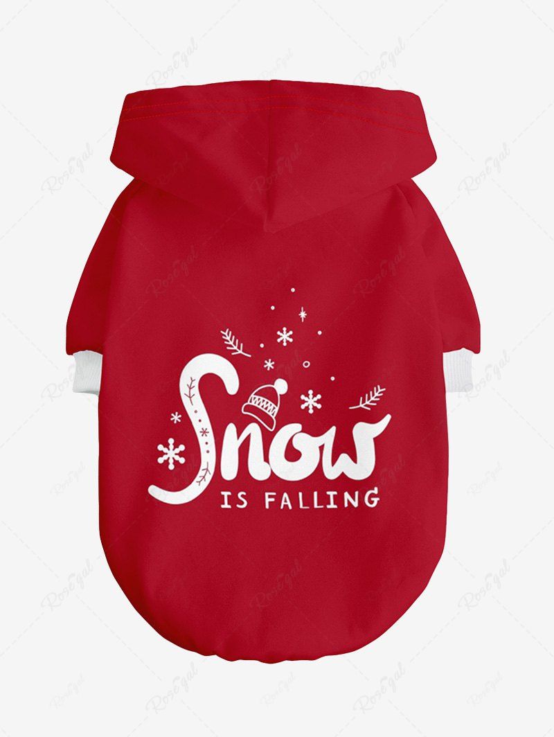 Pet's Christmas Hat Snowflake Letters Printed Hoodie