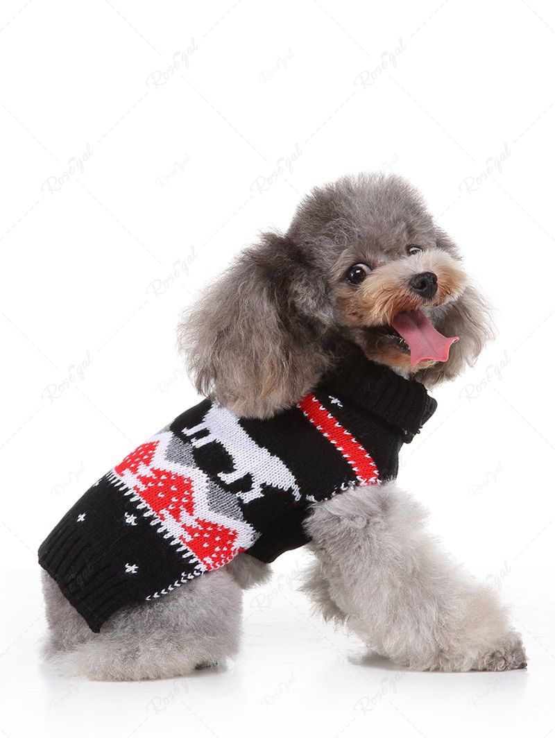 Christmas Tree Elk Snowflake Printed and Heart Letters Zig Zag Printed Sweater Dog and Owner Matching Outfits