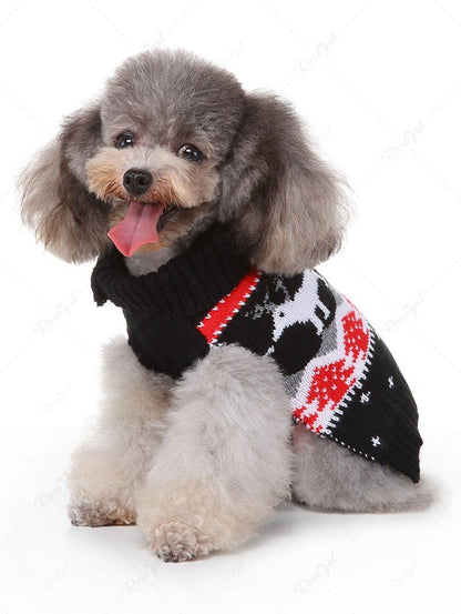 Christmas Tree Elk Snowflake Printed and Heart Letters Zig Zag Printed Sweater Dog and Owner Matching Outfits