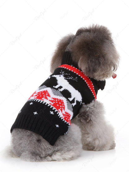 Christmas Tree Elk Snowflake Printed and Heart Letters Zig Zag Printed Sweater Dog and Owner Matching Outfits