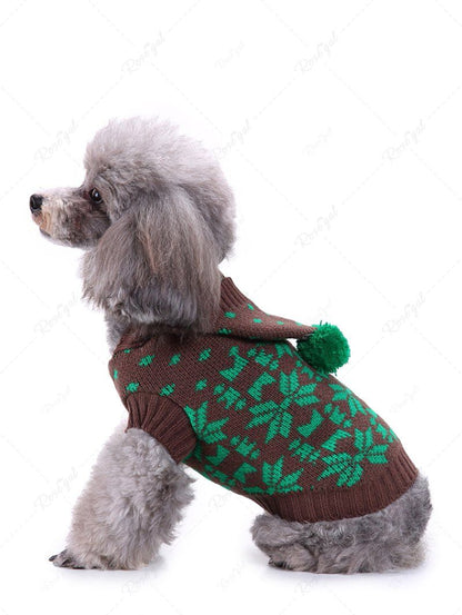 Christmas Elk Snowflake Colorblock Print Sweater Dog And Owner Matching Outfits