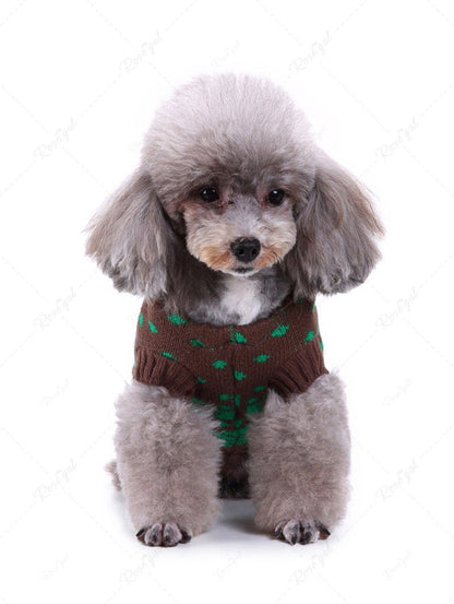 Pet's Christmas Snowflake Printed Ball Hooded Sweater