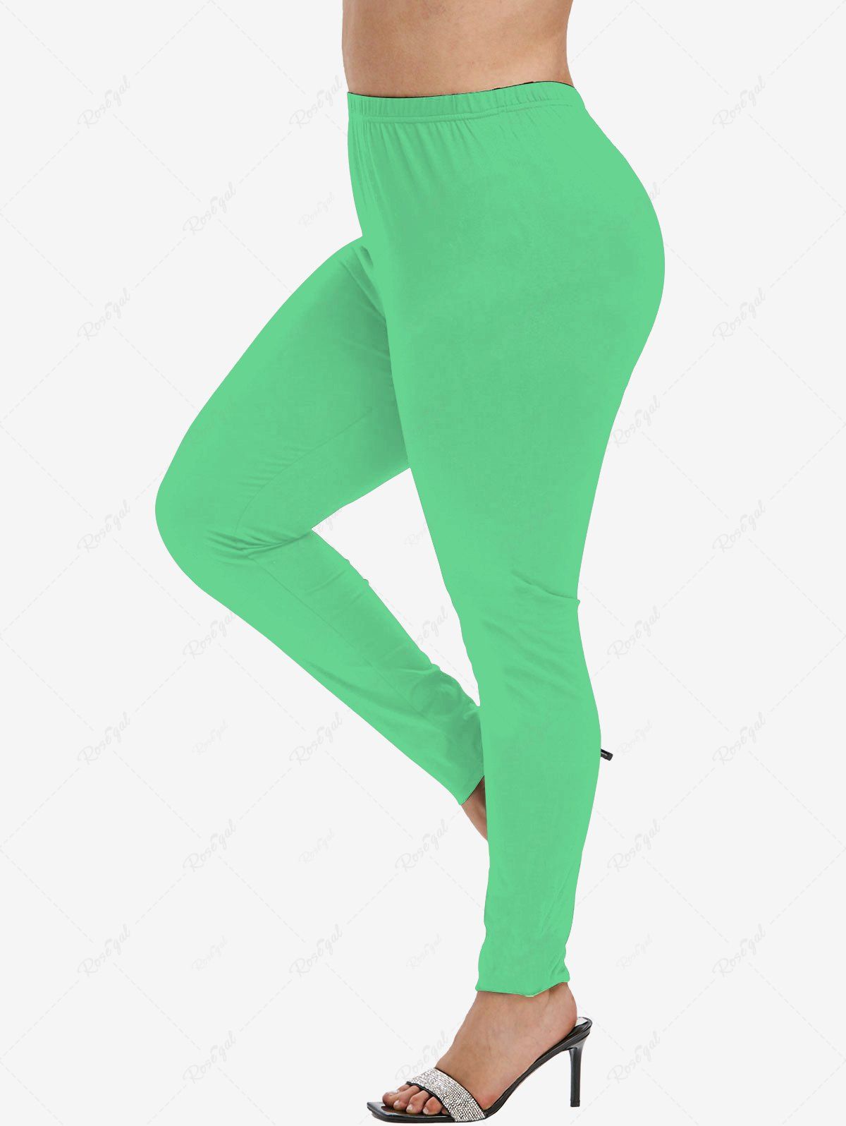 Plus Size Christmas Solid Color Leggings