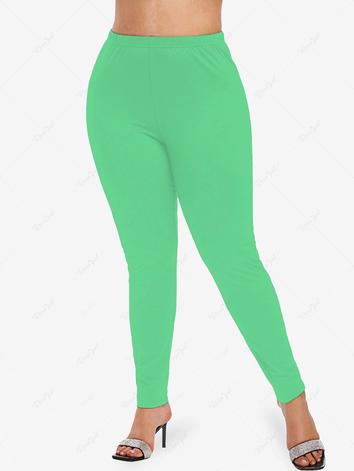 Plus Size Christmas Solid Color Leggings