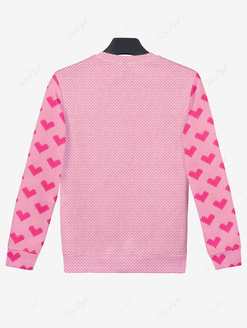 Plus Size Heart Love Letters Knitting 3D Printed Sweatshirt