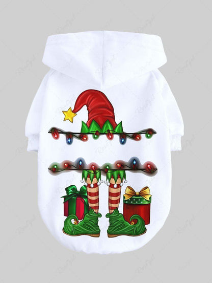 Christmas Hat Light Stocking Shoes Gift Print Hoodie Dog And Owner Matching Outfits