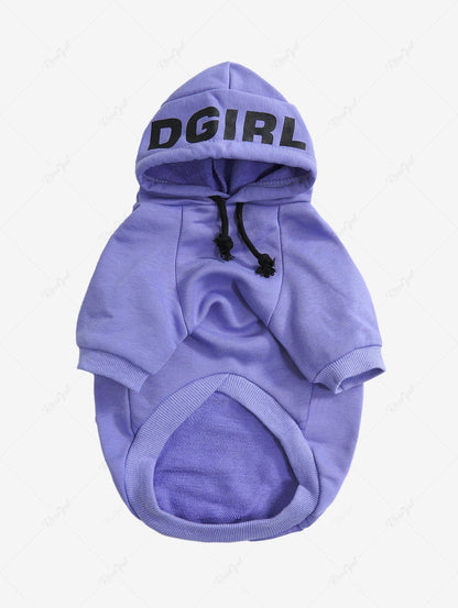 Pet's Letters Printed Pocket Drawstring Pullover Hoodie