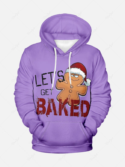 Christmas Hat Gingerbread Letters Print Hoodie Dog And Owner Matching Outfits