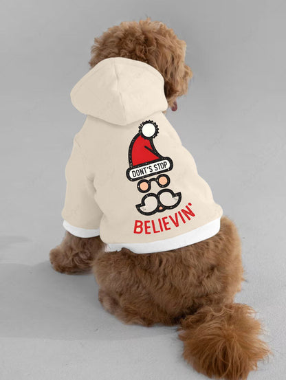 Christmas Hat Santa Claus Letters Print Hoodie Dog And Owner Matching Outfits