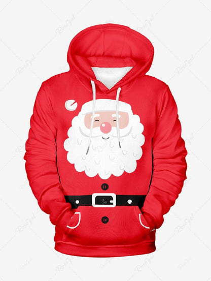 Christmas Santa Claus Belt Printed Hoodie Dog and Owner Matching Outfits