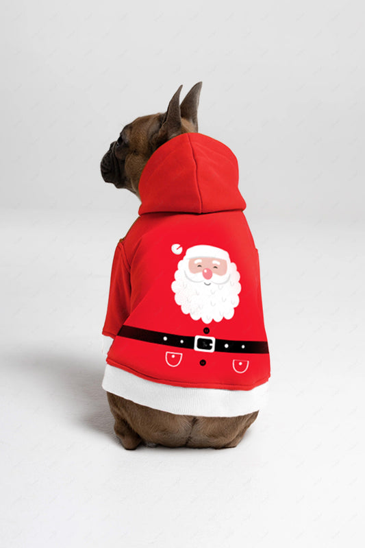 Pet's Christmas Santa Claus Belt Print Hoodie