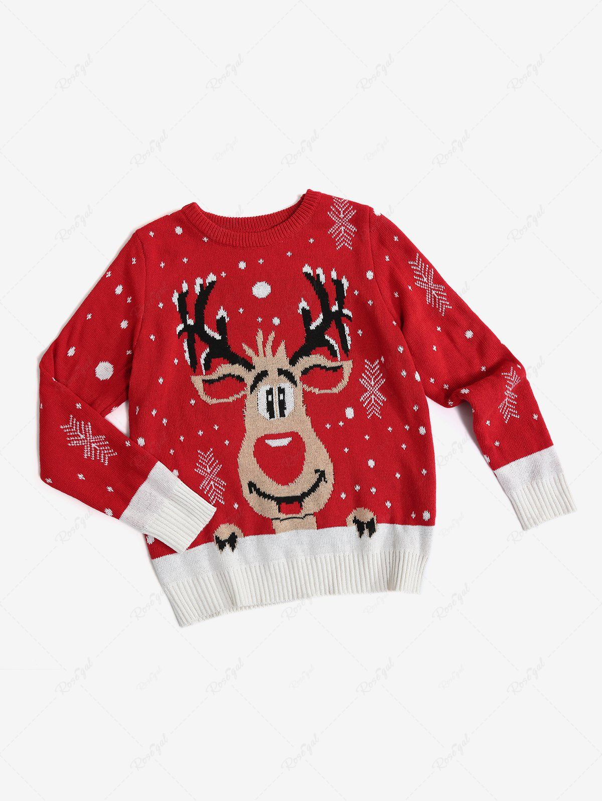 Christmas Tree Elk Snowflake Print Sweater Dog and Owner Matching Outfits