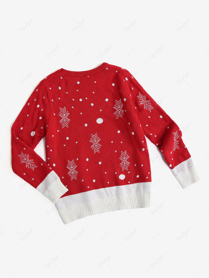 Christmas Tree Elk Snowflake Print Sweater Dog and Owner Matching Outfits