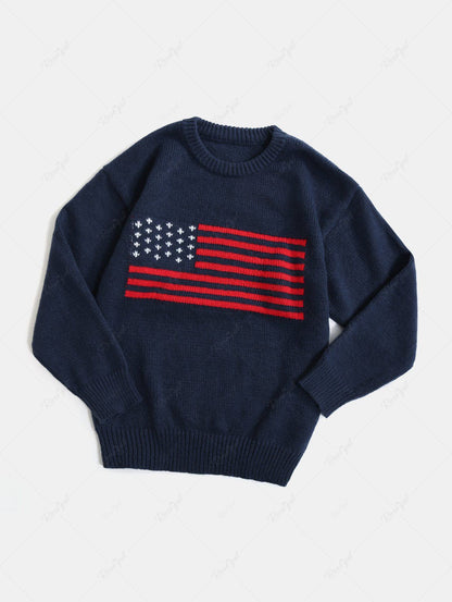 Patriotic American Flag Printed Sweater