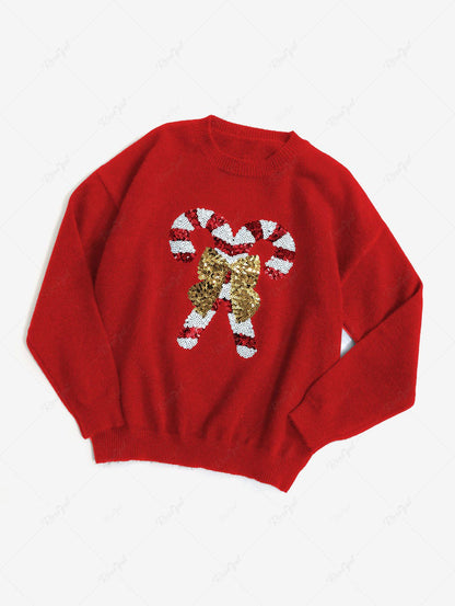 Christmas Clown Print and Candy Bowknot Sparkling Sequin Sweater Dog and Owner Matching Outfits