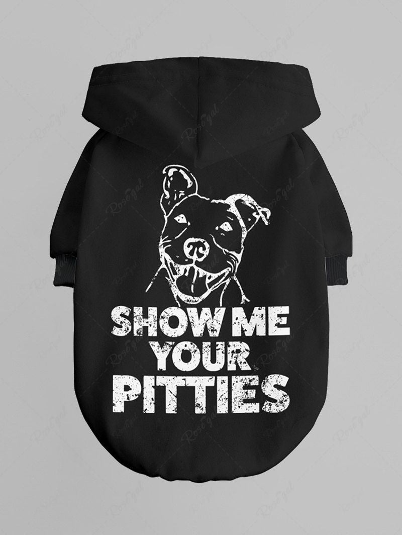 Pet's Dog Letters Printed Button Hoodie