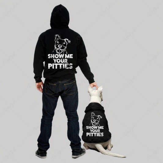 Letters Print Hoodie Dog And Owner Matching Outfits