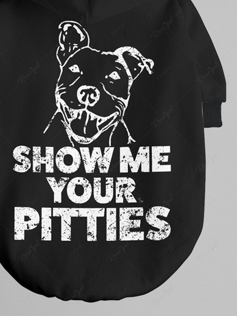 Pet's Dog Letters Printed Button Hoodie