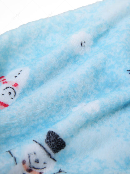 Pet's Christmas Snowman Printed Fleece Lining Pajama