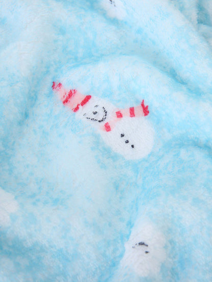 Pet's Christmas Snowman Printed Fleece Lining Pajama