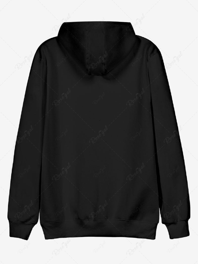 Plus Size Dog Hands Printed Pocket Drawstring Pullover Long Sleeves Hoodie