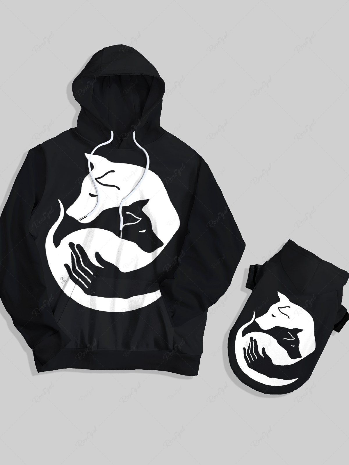 Animal Hands Print Hoodie Dog And Owner Matching Outfits