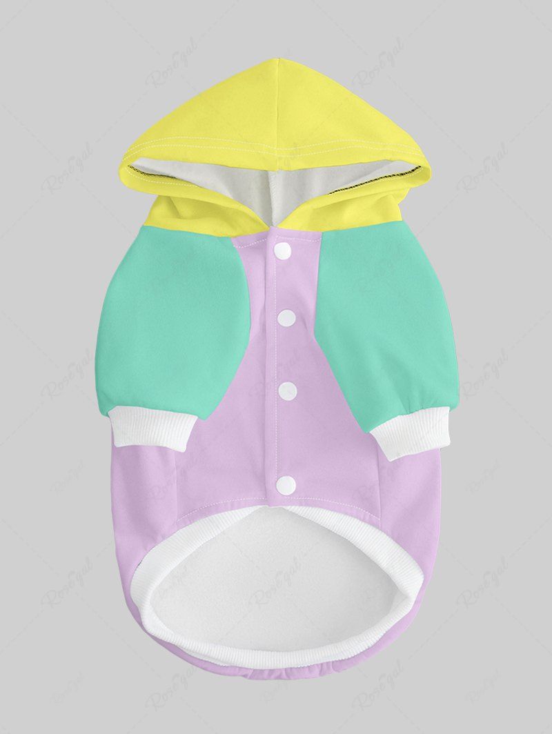 Pet's Colorblock Patchwork Hoodie