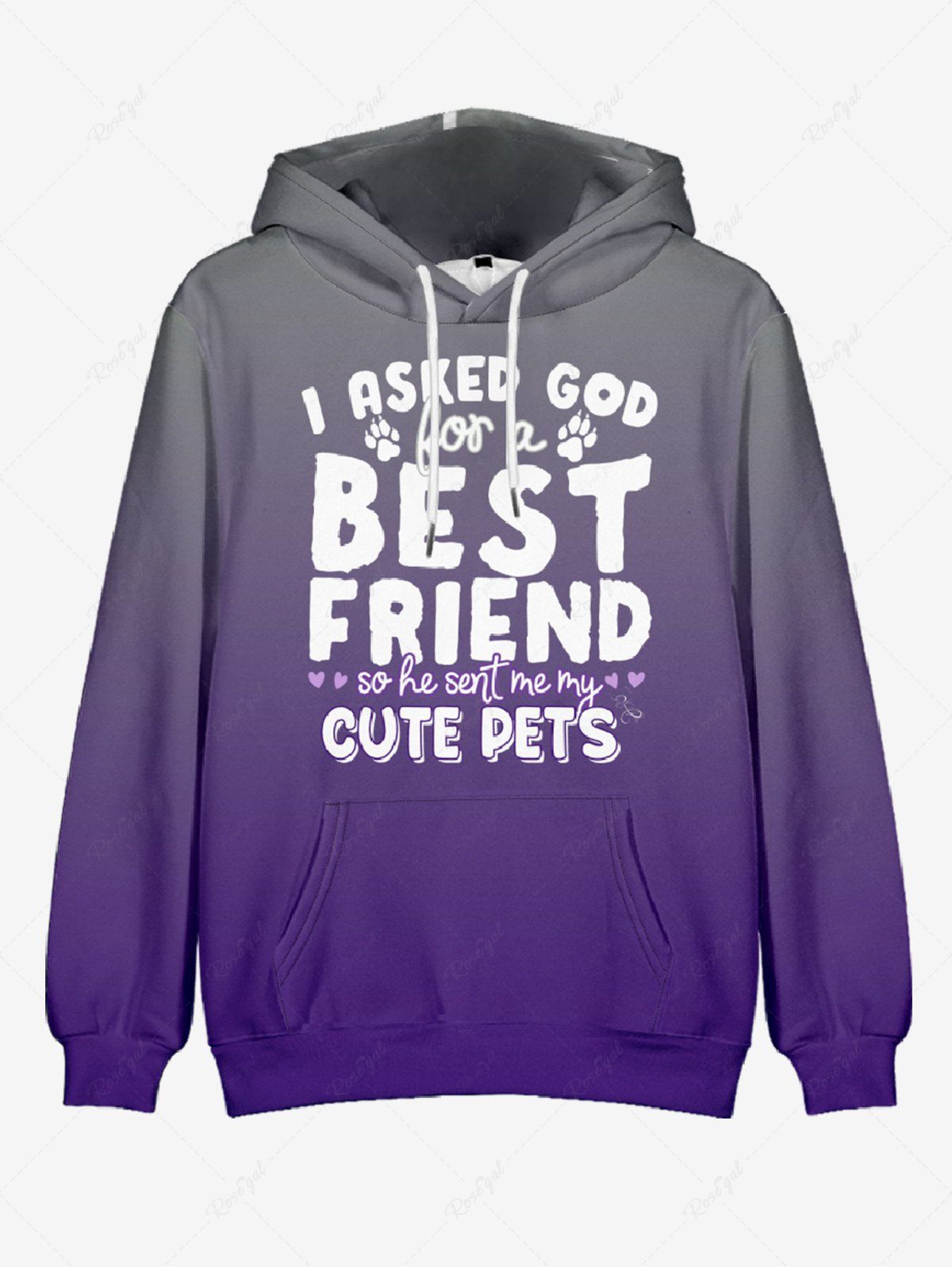 Letter Paw Ombre Print Hoodie Dog And Owner Matching Outfits