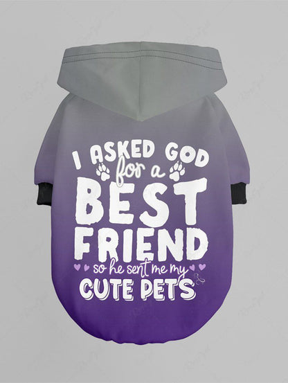 Letter Paw Ombre Print Hoodie Dog And Owner Matching Outfits