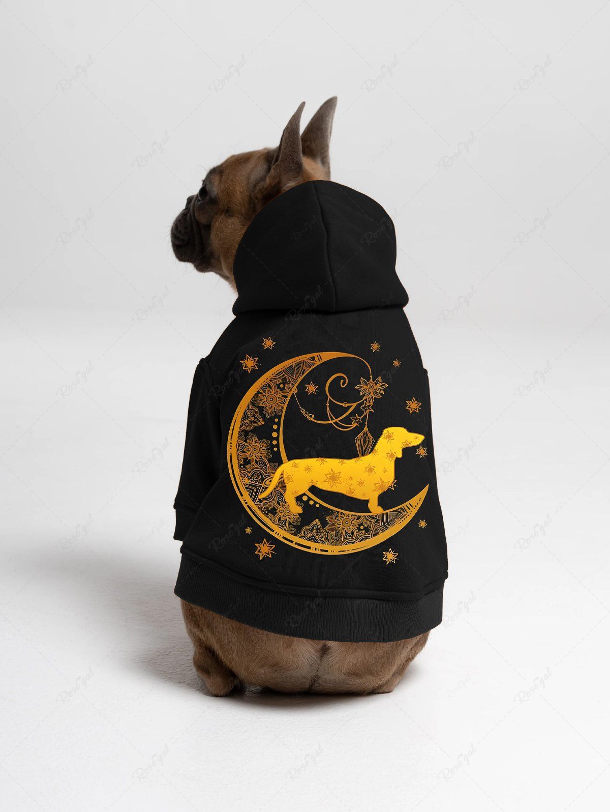 Pet's Moon Star Floral Dog Printed Button Hoodie