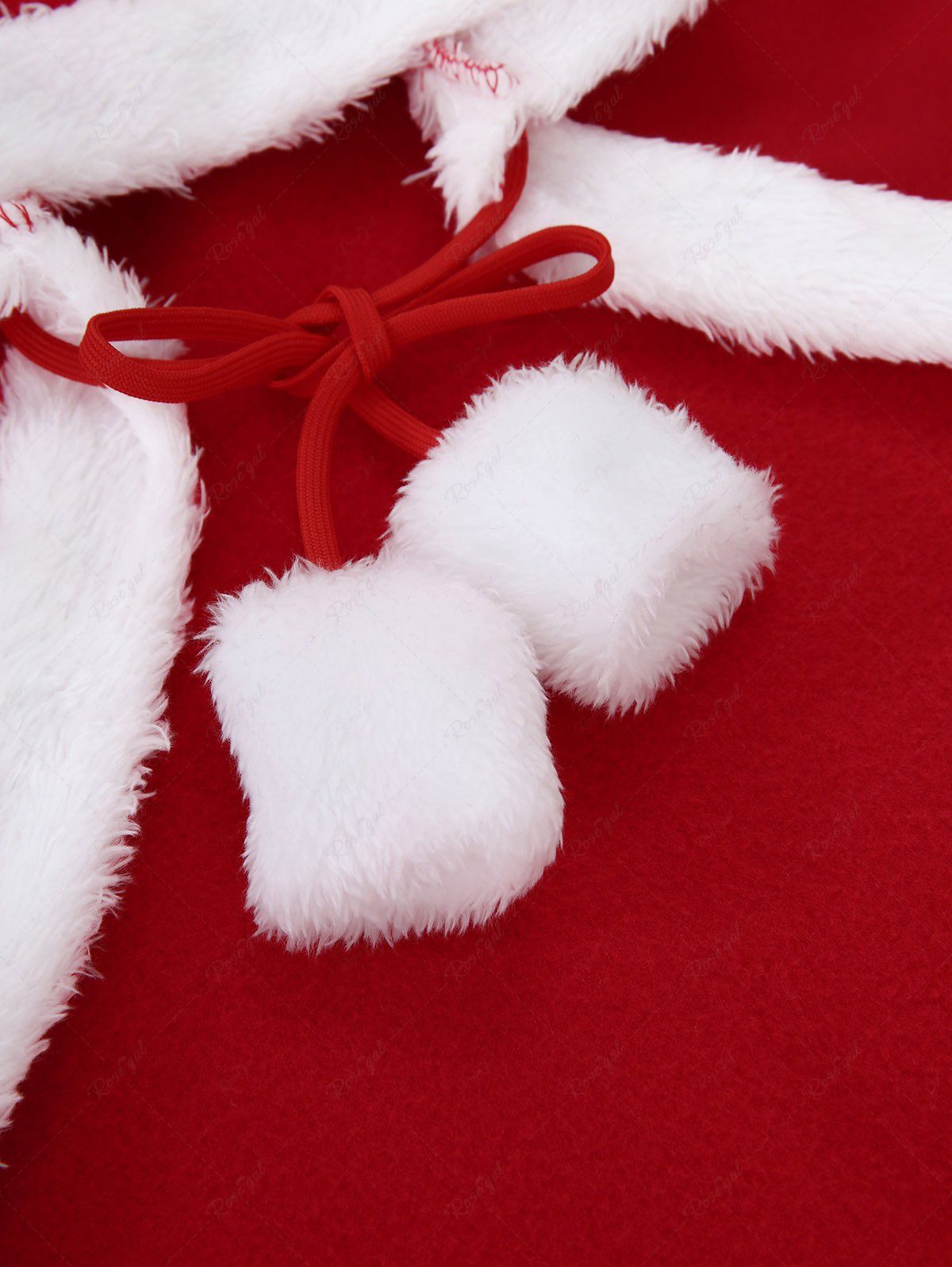 Pet's Christmas Costume Fleece Trim Tie Hooded Cape Cloak