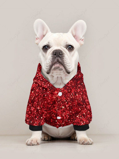 Pet's Christmas Bowknot Sparkling Sequin 3D Printed Hoodie