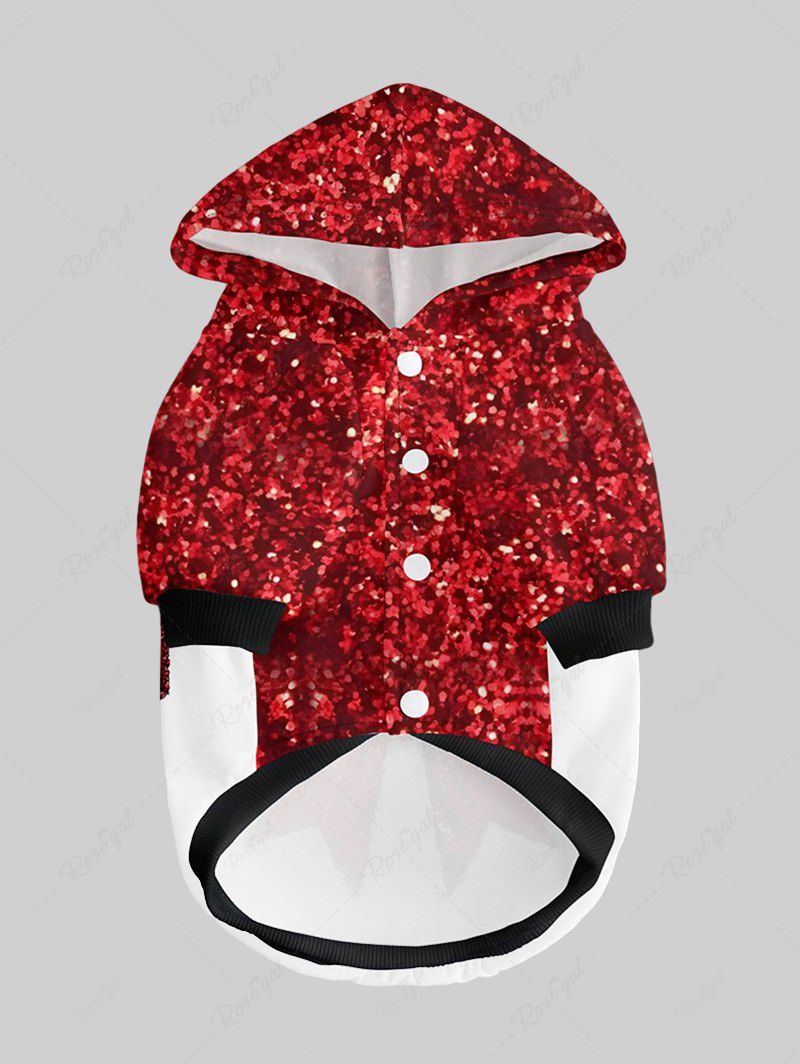 Pet's Christmas Bowknot Sparkling Sequin 3D Printed Hoodie