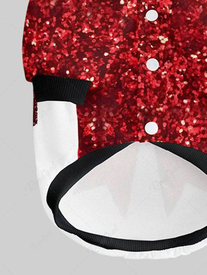 Pet's Christmas Bowknot Sparkling Sequin 3D Printed Hoodie