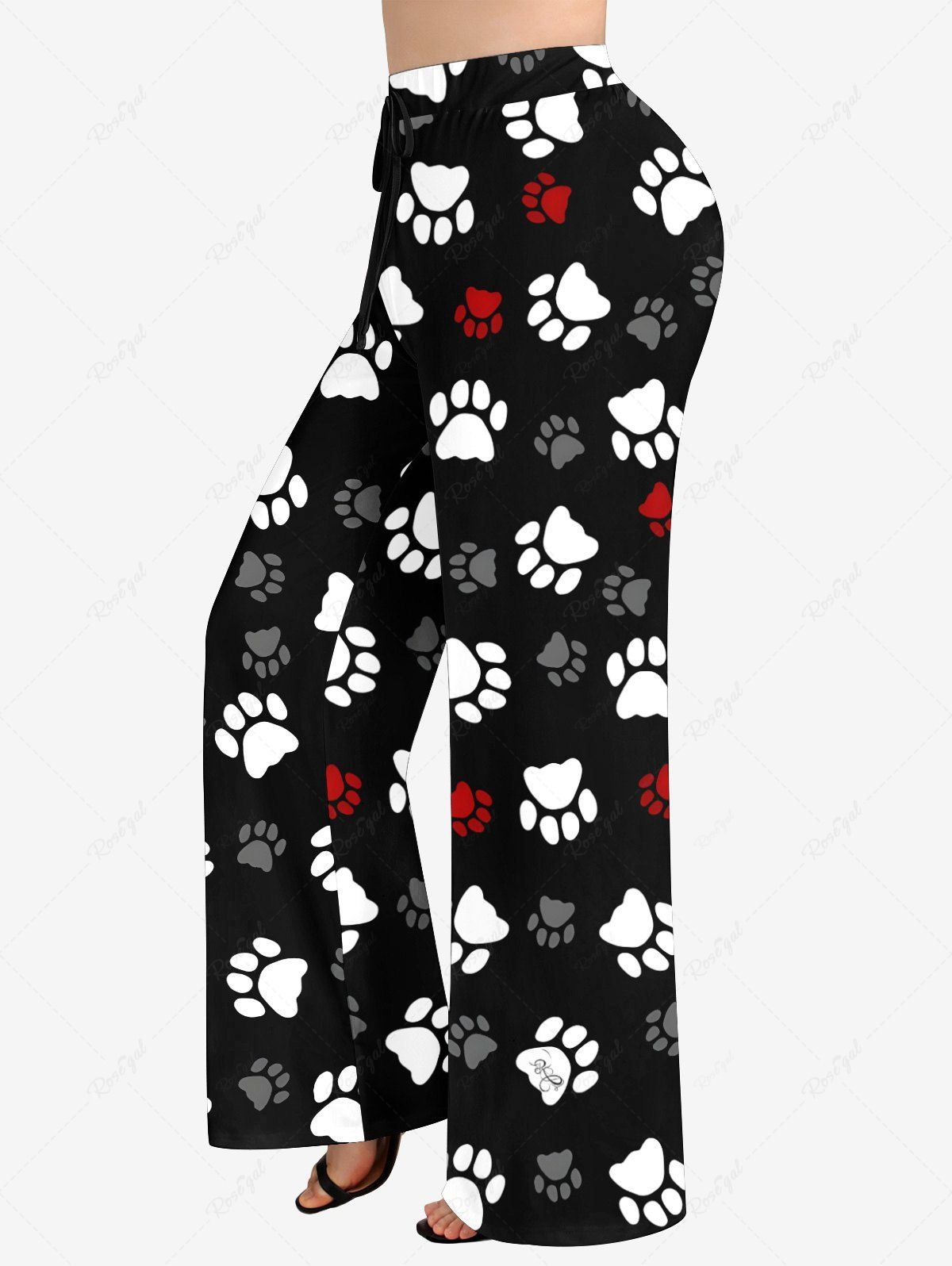 Colorful Heart Foot Print Bibs Bandana and Pants Dog and Owner Matching Outfits