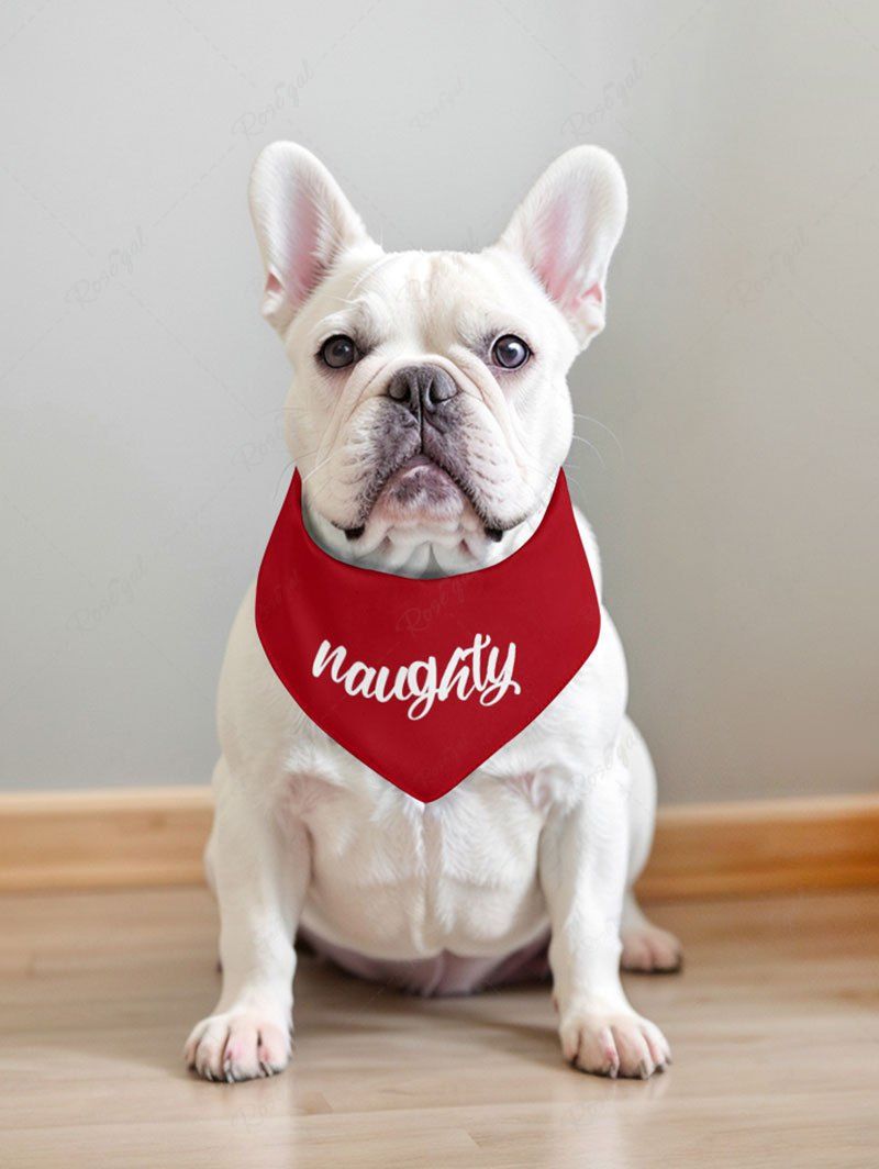 Pet's Letters Printed Two Tone Bandana Bibs