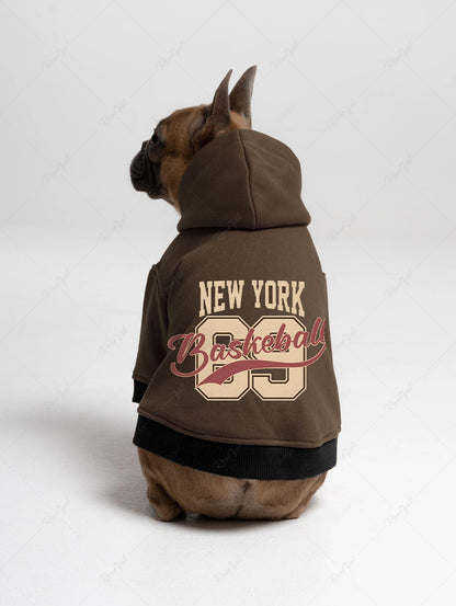 Letters Print Hoodie Dog And Owner Matching Outfits