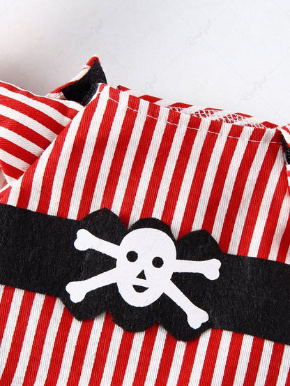 Pet's Skull Stripe Printed Pirate With Knife Cosplay Costume Coat With A Hat