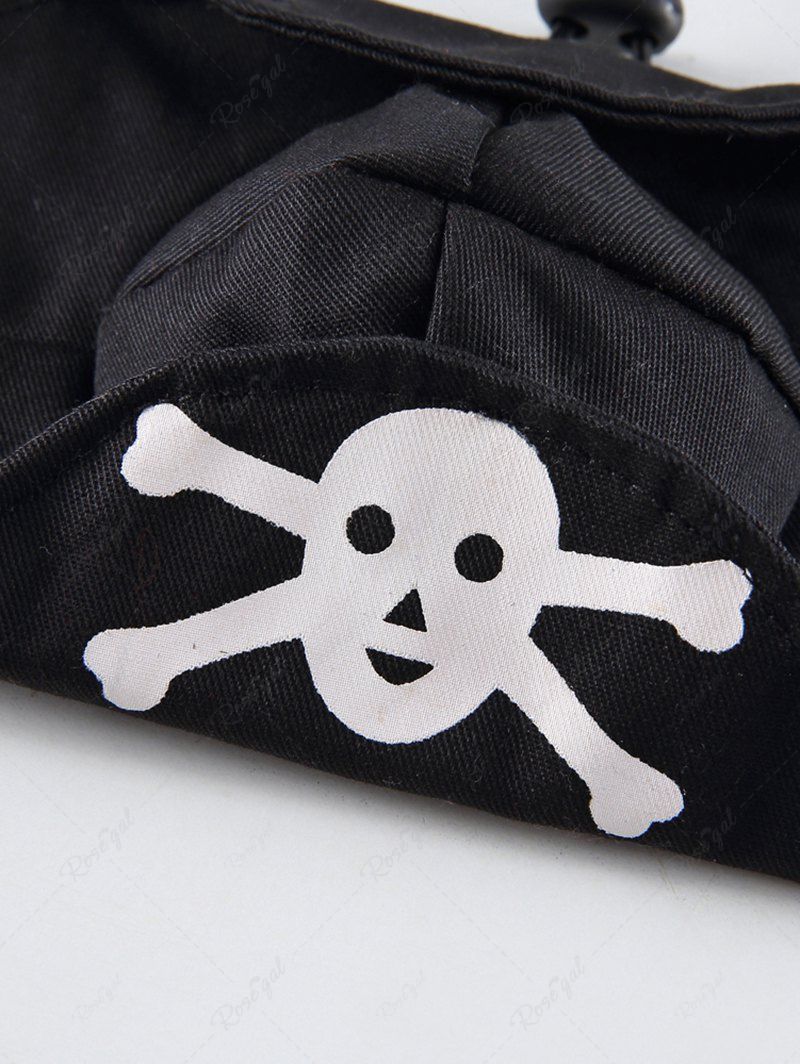 Pet's Skull Stripe Printed Pirate With Knife Cosplay Costume Coat With A Hat