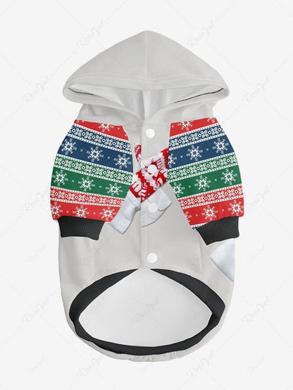 Pet's Christmas Snowflake Colorblock Scarf Printed Hoodie