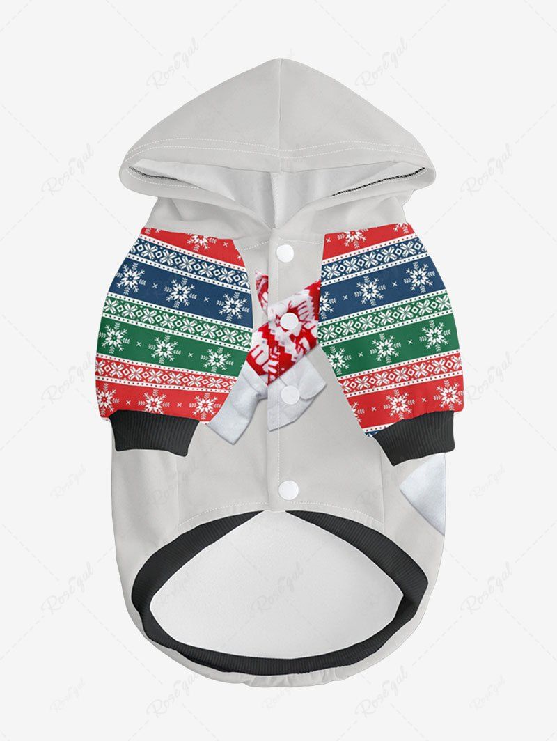 Christmas Snowflake Colorblock Scarf Printed Hoodies Dog and Owner Matching Outfits