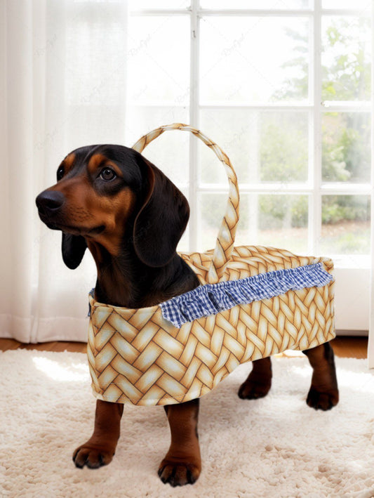 Pet's Plaid Trim Basket Costume Vest