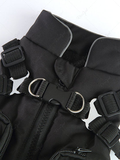 Veste chaude avec doublure polaire et poche zippée pour animaux de compagnie