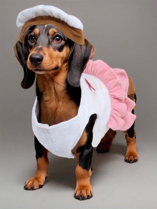 Pet's Colorful Cake Ruffles Costume Cosplay Dress With Hat