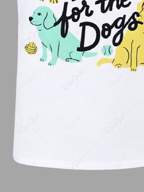 Plus Size Dogs Letters Printed T-shirt For Men