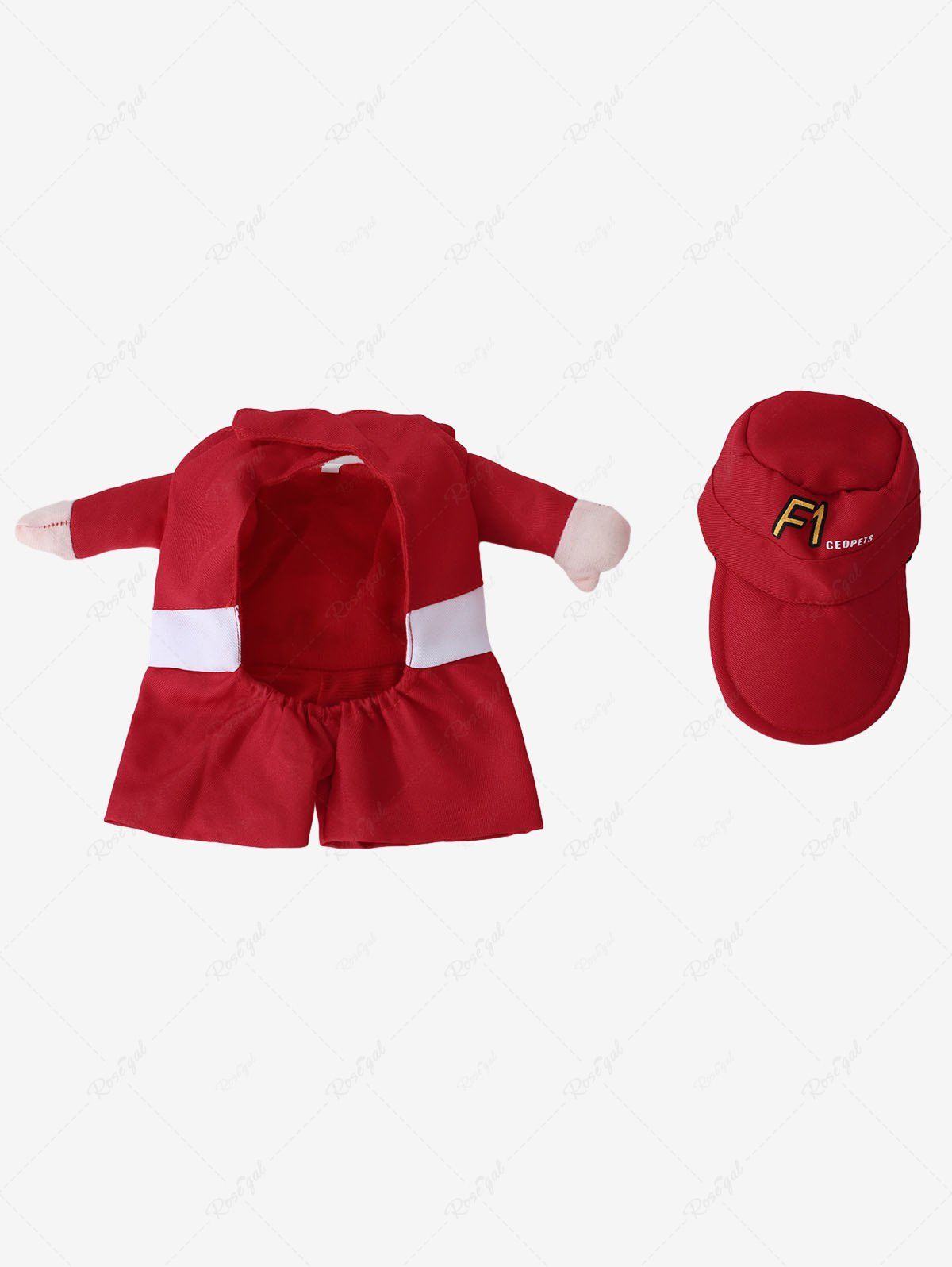 Pet's Letters Printed Racer Cosplay Costume with Hat