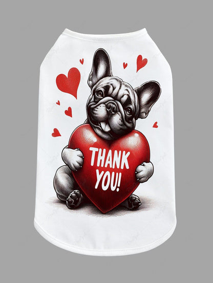 Pet's Dog Heart Printed Tank Top