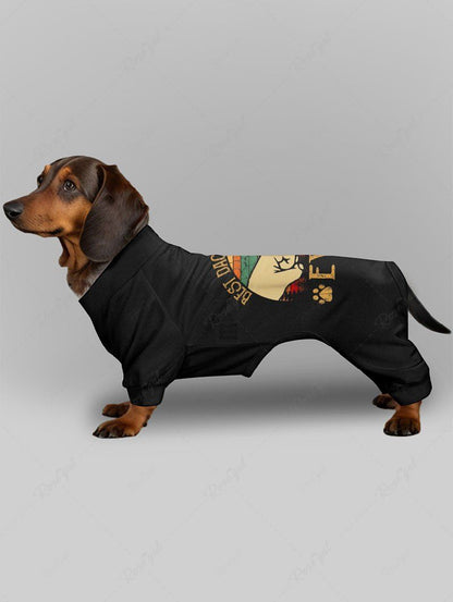 Dachshund Dog Fist Letters Printed Pajama and Polo Shirt Dog and Owner Matching Outfits