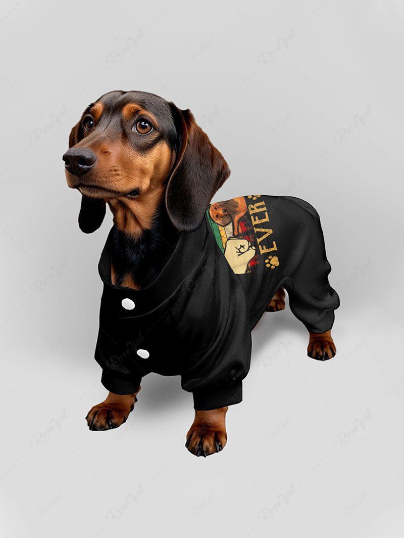 Dachshund Dog Fist Letters Printed Pajama and Polo Shirt Dog and Owner Matching Outfits