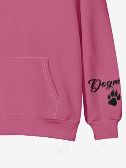 Plus Size Dog Honey Letters Printed Pocket Drawstring Pullover Long Sleeves Hoodie